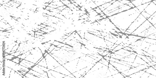 Abstract white grunge background with random fine scratch marks and scattered black lines, subtle distressed texture, minimal industrial style, clean yet worn high-resolution scratch wall backdrop.