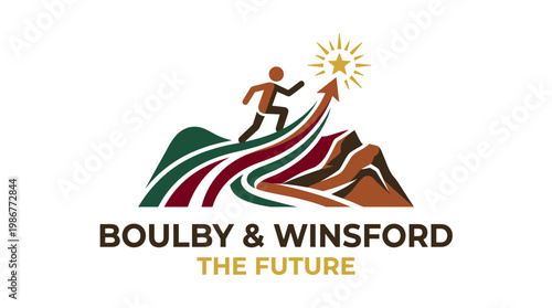 Inspiring Logo Featuring Figure Climbing Towards a Star