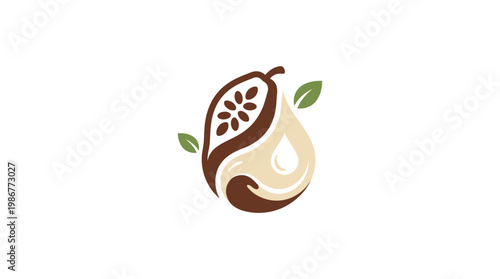 Cocoa Bean and Milk Splash Logo