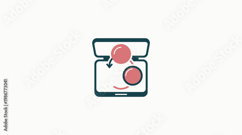 Minimalist Blush Palette Icon with Arrows