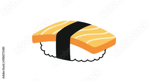 tamagoyaki egg sushi nigiri japanese food sweet omelet seaweed wrap nori rice ball asian cuisine traditional.