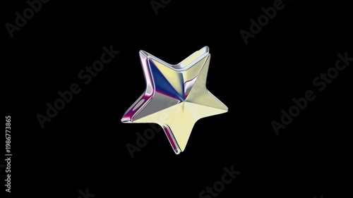 Chrome Retro Futuristic Star Y2K