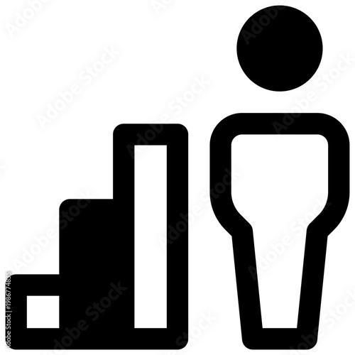 Population growth. Outlined stroke vector icon with black-filled details.