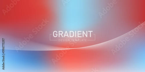 Abstract colorful mesh gradient background with wavy lines and copy space for design. vector illustration.