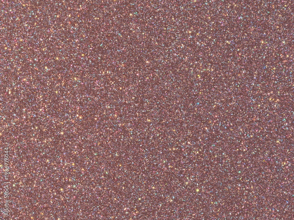 Fototapeta premium Macro texture of sparkling rose gold metallic car paint with iridescent flakes, abstract glitter background