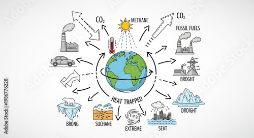 Global Warming and Climate Change - A Visual Representation of Environmental Impact.