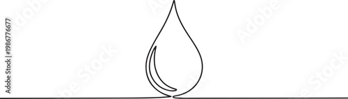 Continuous line drawing of drop. Water drop line icon. One line drawing background. Vector illustration. Water drop Continuous line icon. one line Icon drawing