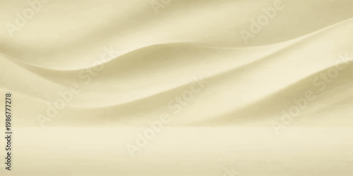 Luxurious gold silk fabric background featuring smooth satin texture and elegant flowing waves of soft drapery material with light gold folds for a decorative textile backdrop