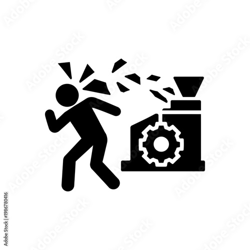 Flying Debris Machine Injury Icon