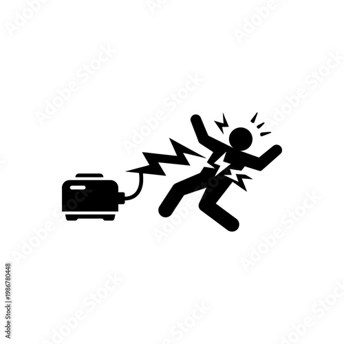 Electrical Shock Toaster Hazard Icon