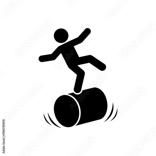 Rolling Barrel Slip Hazard Icon