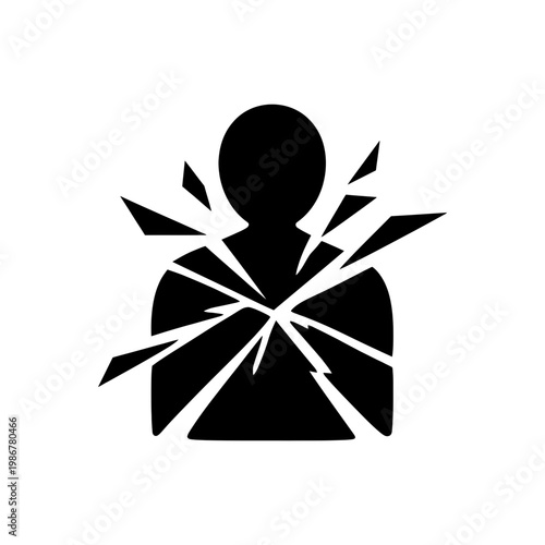 Shattering Glass Body Impact Icon