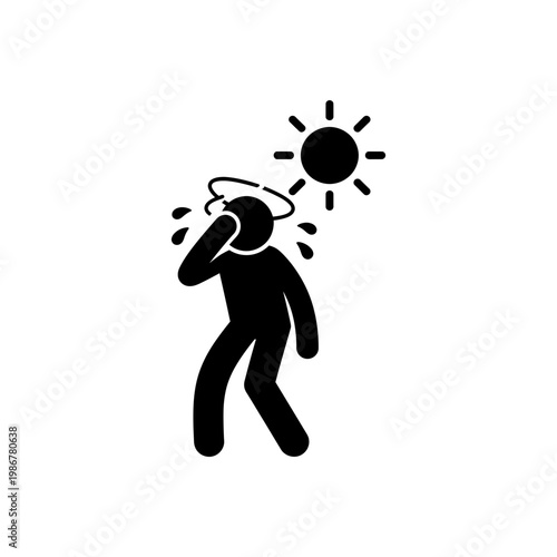 Severe Dizziness Heatstroke Concept Icon