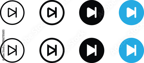 Set of skip forward icons, vector illustration