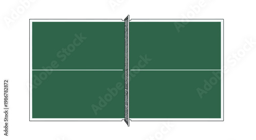 A green ping pong table top.