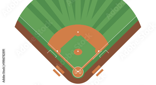 Aerial view of a baseball field.