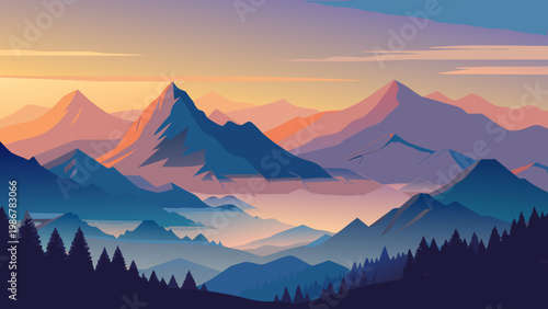 sunrise in the mountains