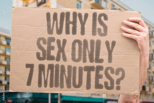 Schilderij op canvas "Why Is Sex Only 7 Minutes?" Documented evolutionary biology explains typical intercourse brevity as a function of biological efficiency