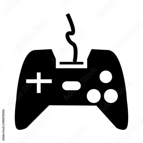 video game controller gaming glyph solid style icon illustration vector. representative for game and tools gaming theme.