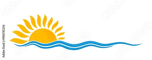 A sun dawn symbol in the sea.