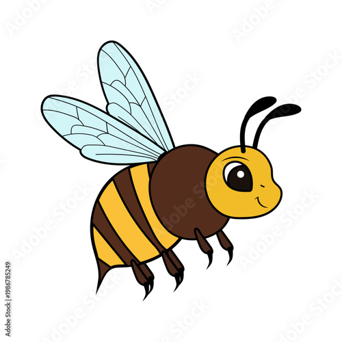 Cute Cartoon Honey Bee Illustration