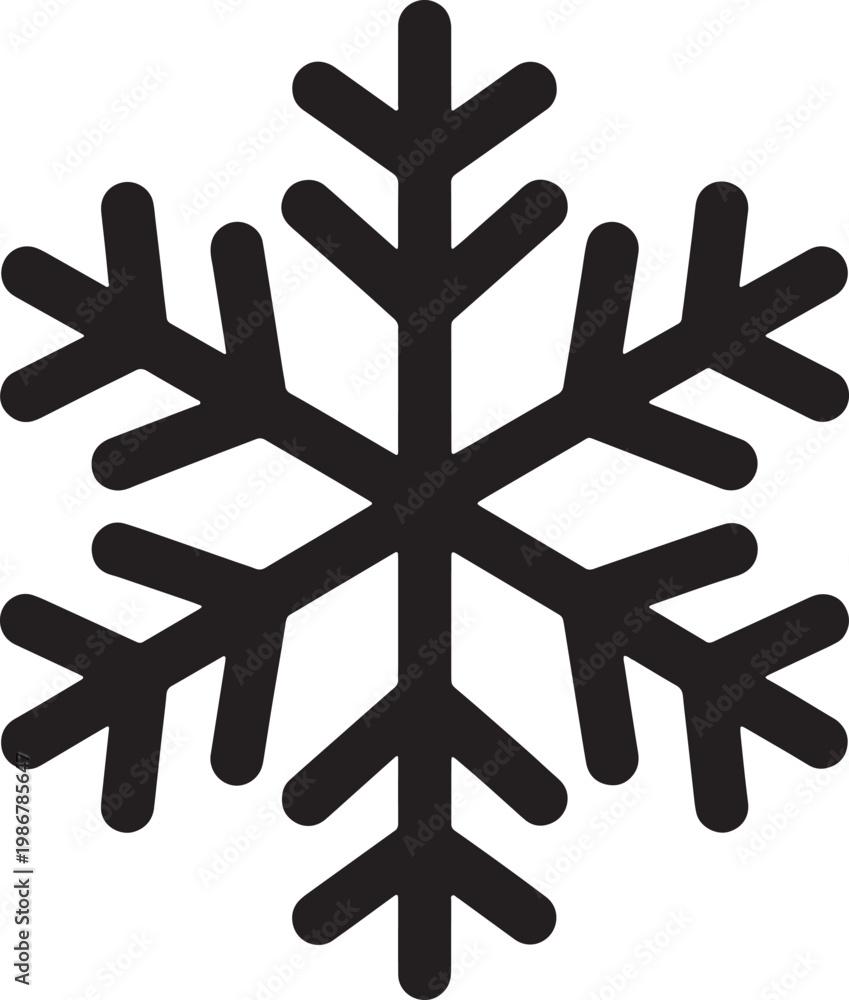 Fototapeta premium Snowflake vector illustration isolated on white background.