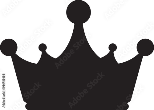 Crown silhouette vector illustration isolated on white background.