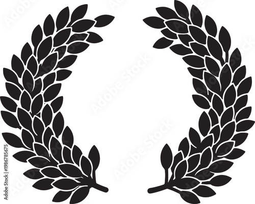 Ornate laurel wreath with many detailed leaves.