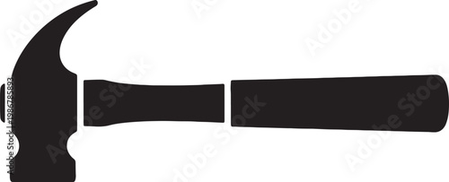 Claw hammer tool icon vector for hardware and carpentry.