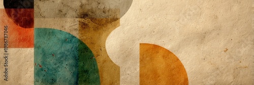 Abstract Geometric Shapes on Textured Background with Warm Tones