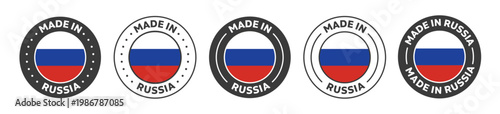 Free Download Set of Made in Russia label icons. Made in Russia logo symbol. Russian-made badge. Russia flag. suitable for products of Russia. vector illustration - GFXLoad