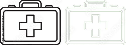 First aid kit medical box with cross symbol