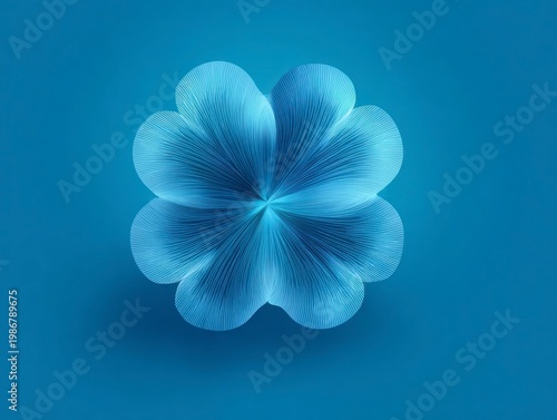 Abstract Blue Floral Shape on a Light Blue Background
