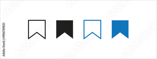 Modern UI UX icon set with bookmark icons and save symbols for clean interface and app design