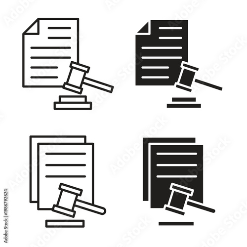 Court decision icon Isolated flat vector in outline and solid black