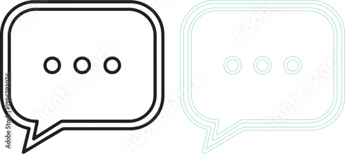 Two speech bubbles with three dots chat dialogue text