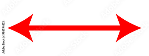 Bold red horizontal double-headed arrow icon for navigation and directional design elements.