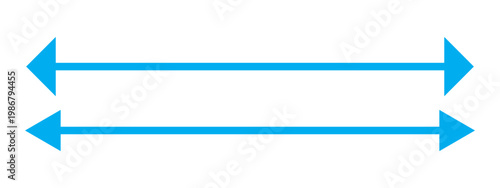 Pair of bright blue horizontal double-headed arrows for navigation and design layouts.