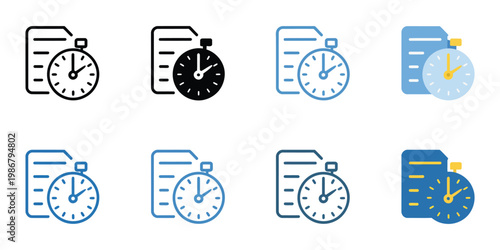 Self discipline icons set multiple style collection, editable stroke vector icons, focus and goal setting symbols