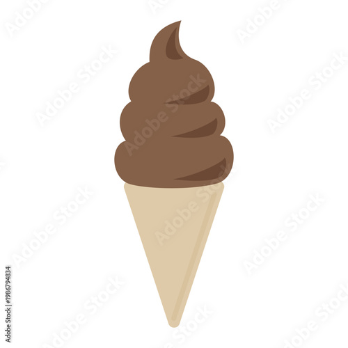 チョコ　ソフトクリーム　コーン