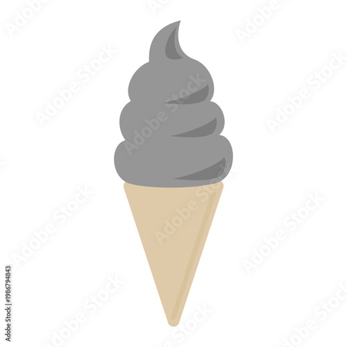 ごま　黒　ソフトクリーム　コーン