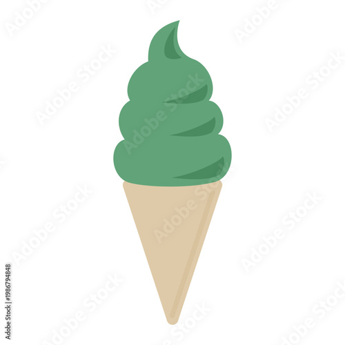 抹茶　ソフトクリーム　コーン