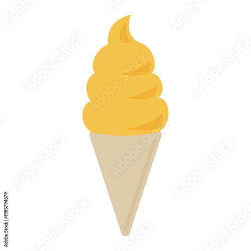 マンゴー　みかん　ソフトクリーム　コーン