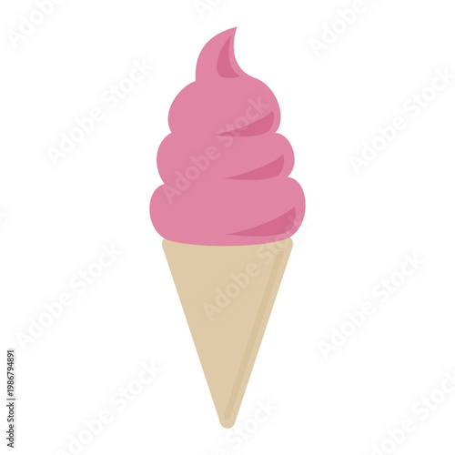 いちご　ソフトクリーム　コーン