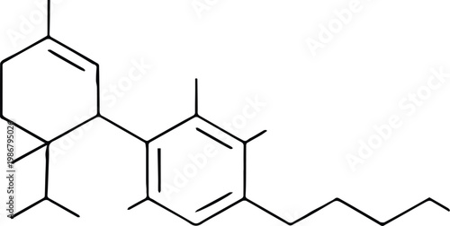 cbd molecular structure chemical formula cannabidiol structural diagram