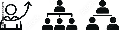 leadership organizational chart icon manager and staff nodes