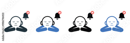 Signal Ignoring Icon Set – Multiple Style Vector Collection, No Signal, Disabled Connection, Muted Notification Symbols