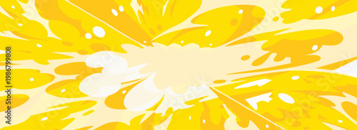 鮮やかな黄色の漫画爆発背景