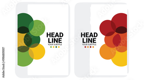 Modern brochure cover design with overlapping circles and text.