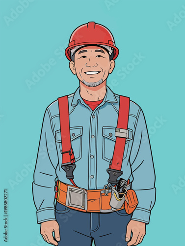 Male Construction Worker Illustration Very good content.